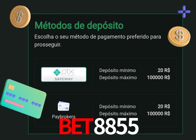 O cassino bet8855 oferece uma grande variedade de métodos de pagamento